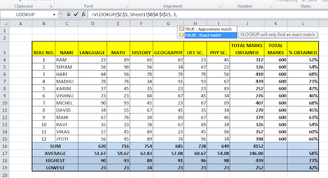 Lesson#5: Function VLOOKUP and dollar sign - Excelabcd