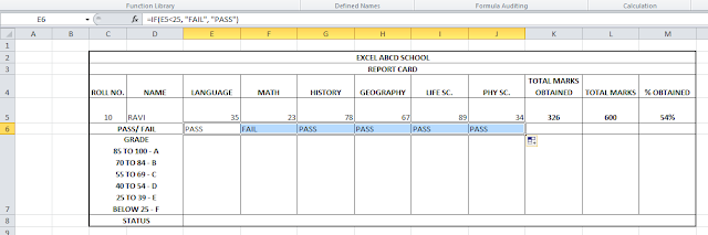 function IF in Excel