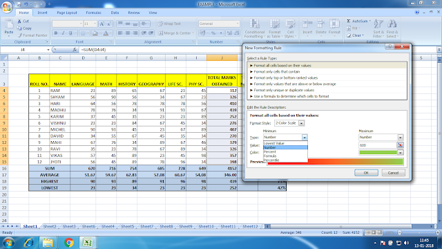 CONDITIONAL FORMATTING