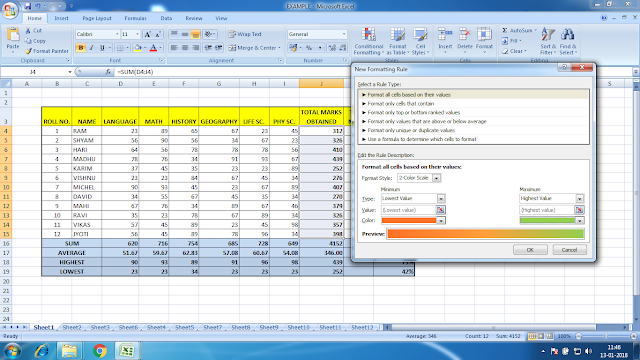 CONDITIONAL FORMATTING