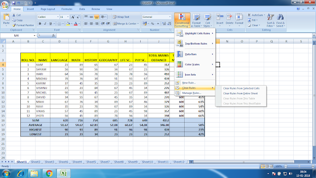 CONDITIONAL FORMATTING