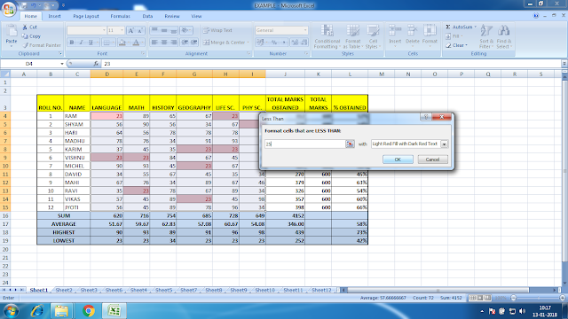 CONDITIONAL FORMATTING