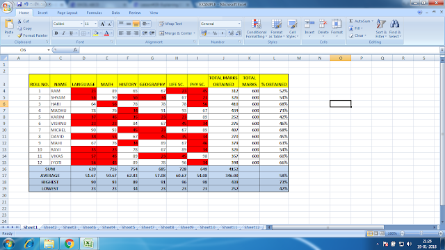 CONDITIONAL FORMATTING