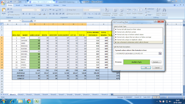 CONDITIONAL FORMATTING