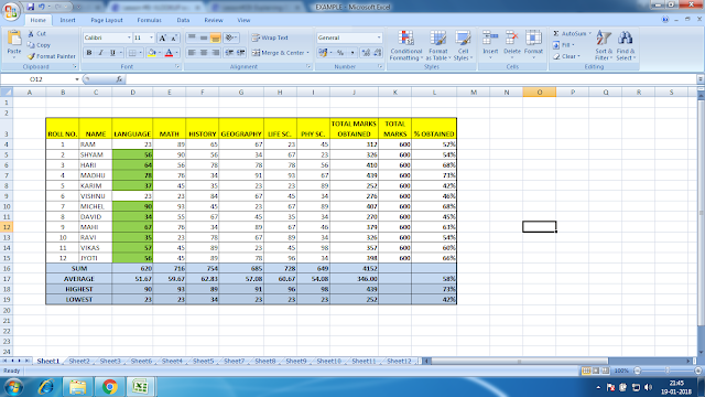 CONDITIONAL FORMATTING