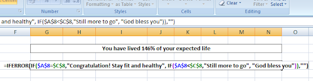 lifeline with Excel