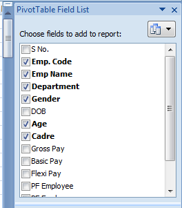 Data analysis with PivotTable