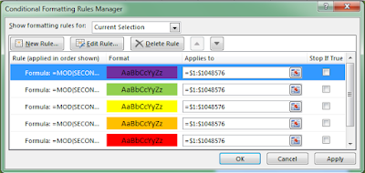 Automatic changing Excel sheet color in every second