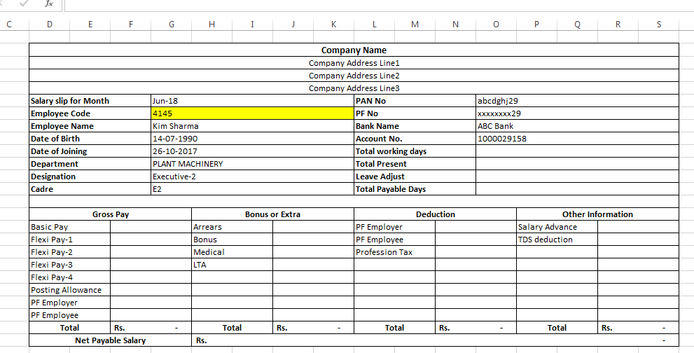 How to make a Salary slip