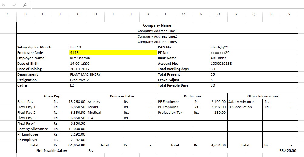 How to make a Salary slip