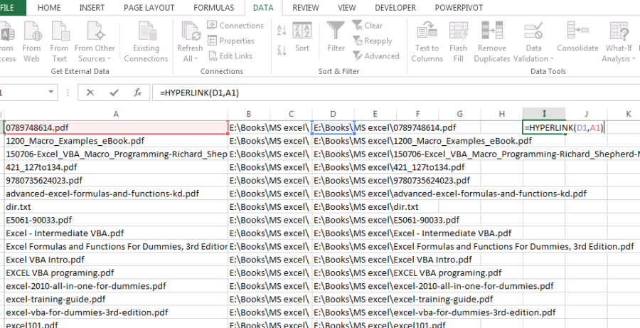 Master method to hyperlink of all files and folders - Excelabcd