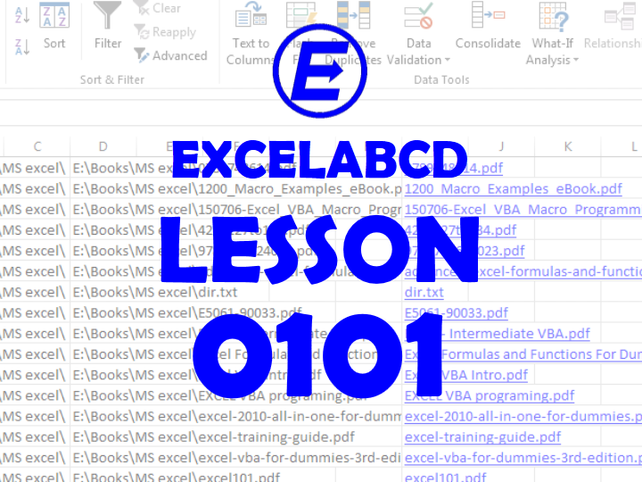 Lesson#101: Hyperlink all files and folders in the worksheet within a minute