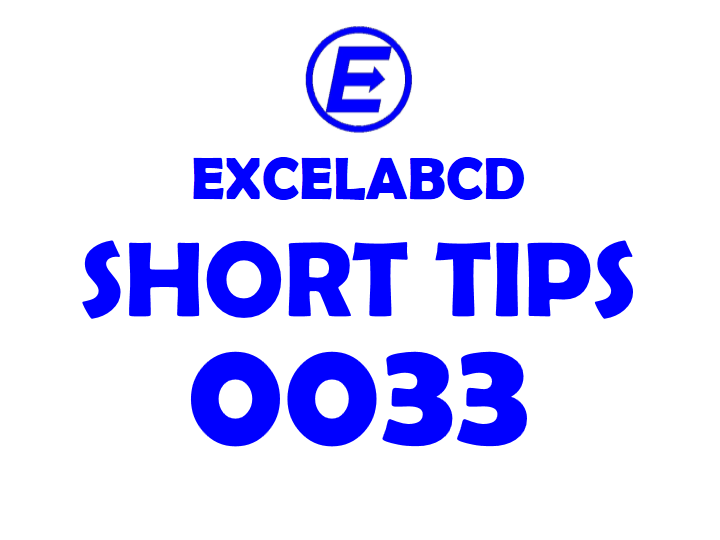 Short Tips#0033: Get Kth smallest value with SMALL function