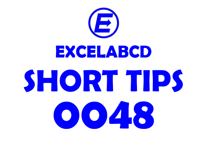 Short Tips#0048: How to type in multiple sheets at one time