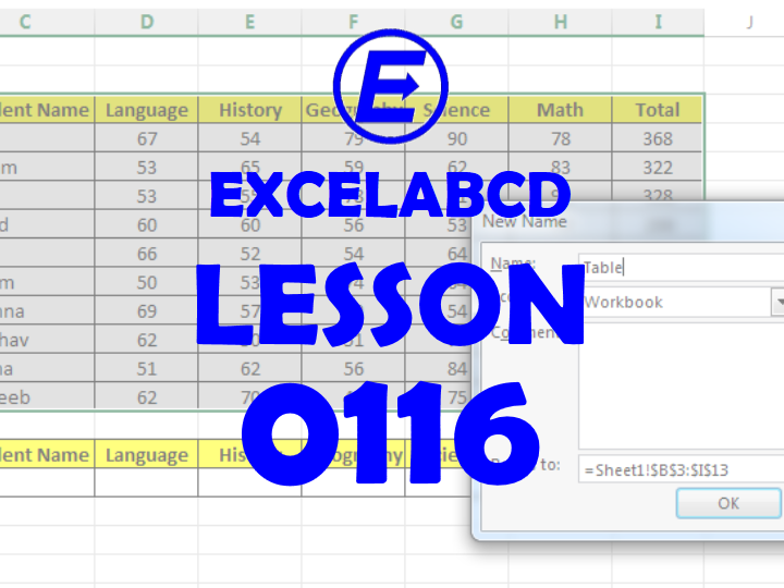 Lesson#116: How to name a range in excel