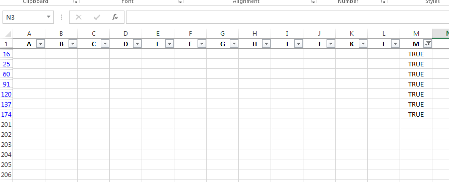 blank rows in the Excel