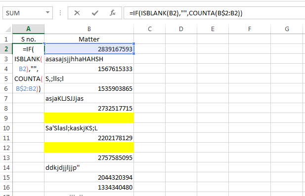 excel auto generate number sequence