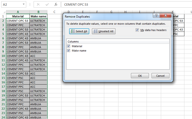 remove duplicates in excel