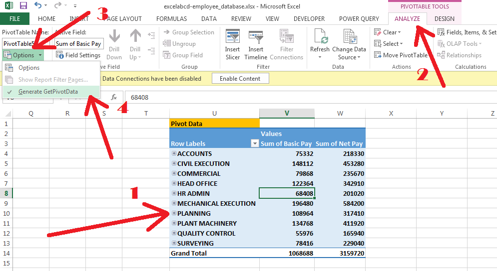 get rid of GETPIVOTDATA 