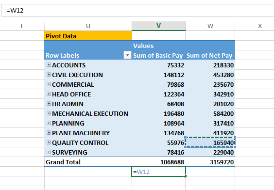 get rid of GETPIVOTDATA 