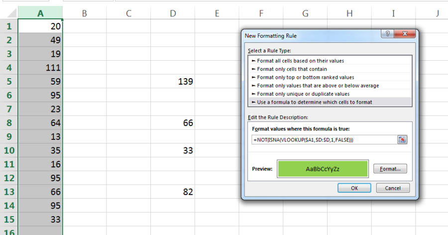 Lesson#140: Color cells if cell value found in another column - Excelabcd