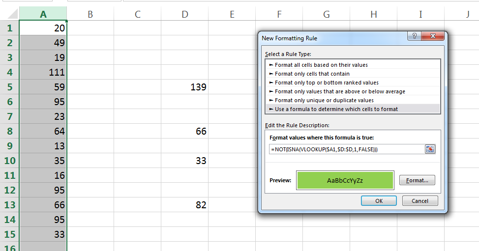 Conditional formatting