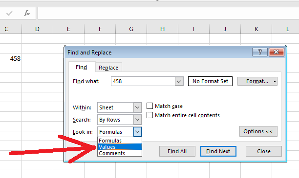 find linked values in Excel