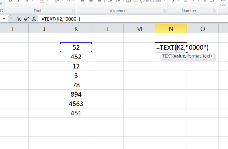 how to write all numbers in a minimum of four digits