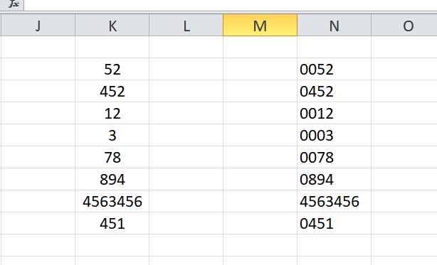 how to write all numbers in a minimum of four digits