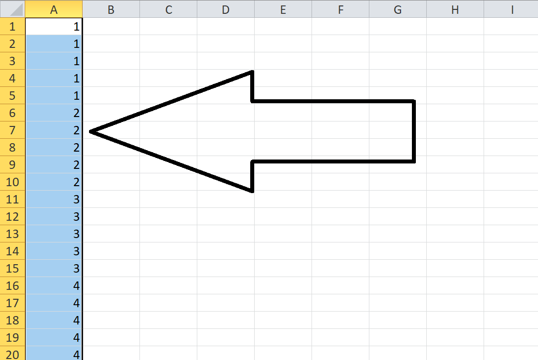 Formula to repeat serial number