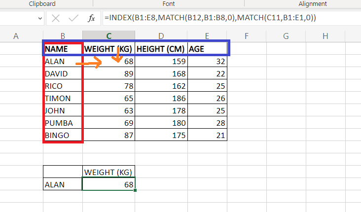 How to use INDEX and MATCH