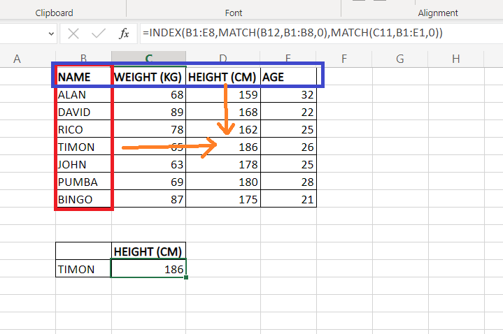 How to use INDEX and MATCH
