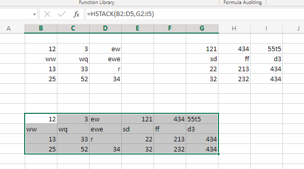 How does HSTACK work in Excel