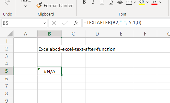 Excel TEXTAFTER function