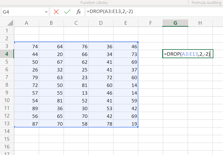 Excel DROP function