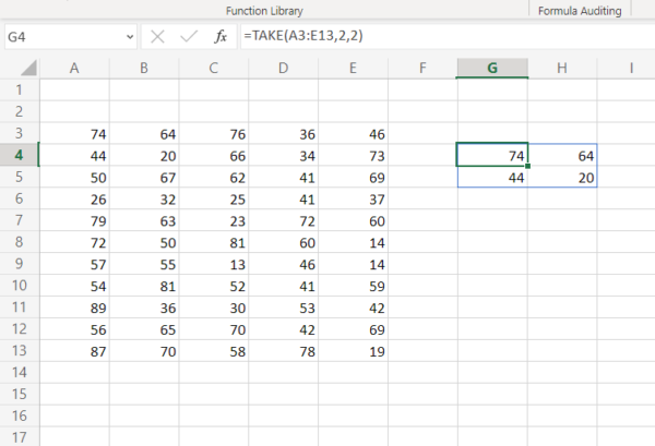Excel TAKE function - Excelabcd