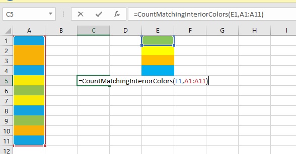 Count cells by color in Excel